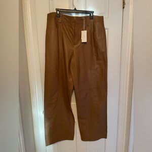 Women's Vince 100% lamb leather cognac tan pants